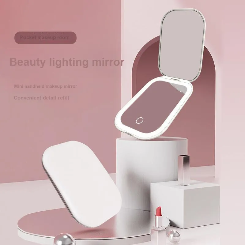 Future Maple With LED Light Make Up Mirrors Tricolor Light HD Refill-1