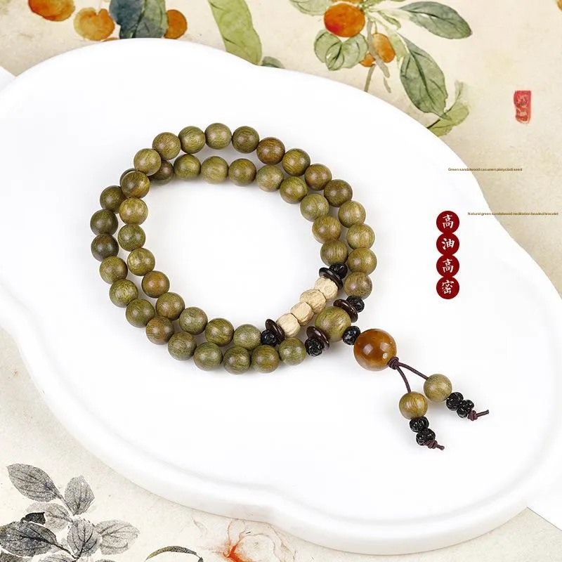 ZHOUDIWANG Green Sandalwood Bracelets Unisex-2