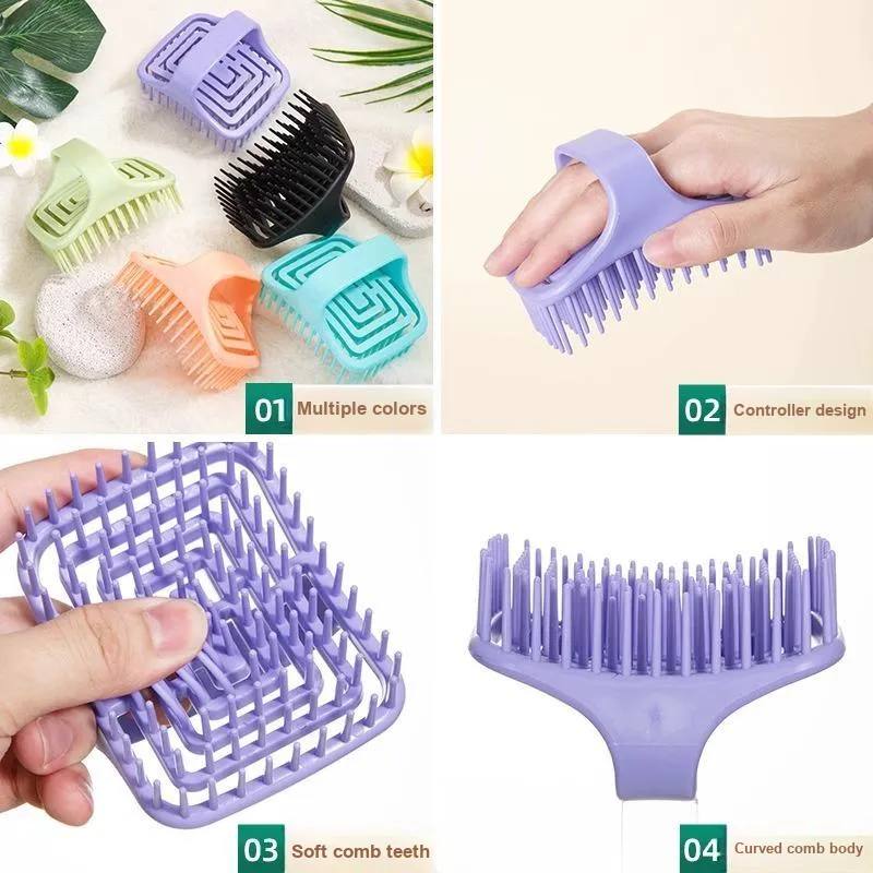 ZHENZI Special Hair Washing Comb For Shampooing Massage Brush Scalp Cleaning Magic Tool With Controller-7