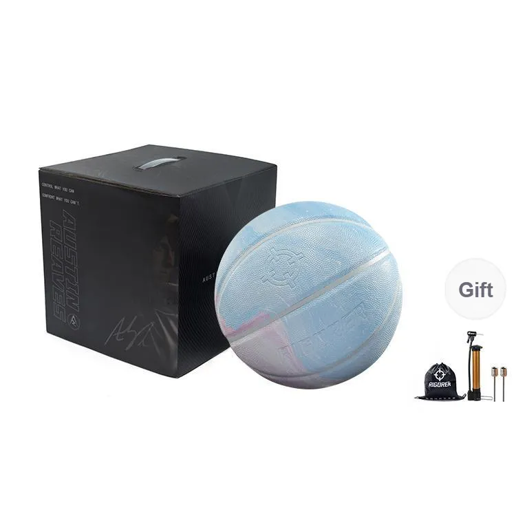 RIGORER PU Ice Cream Basketball Blue Pink Mismatched Color Size 7 Street Training Competition-10