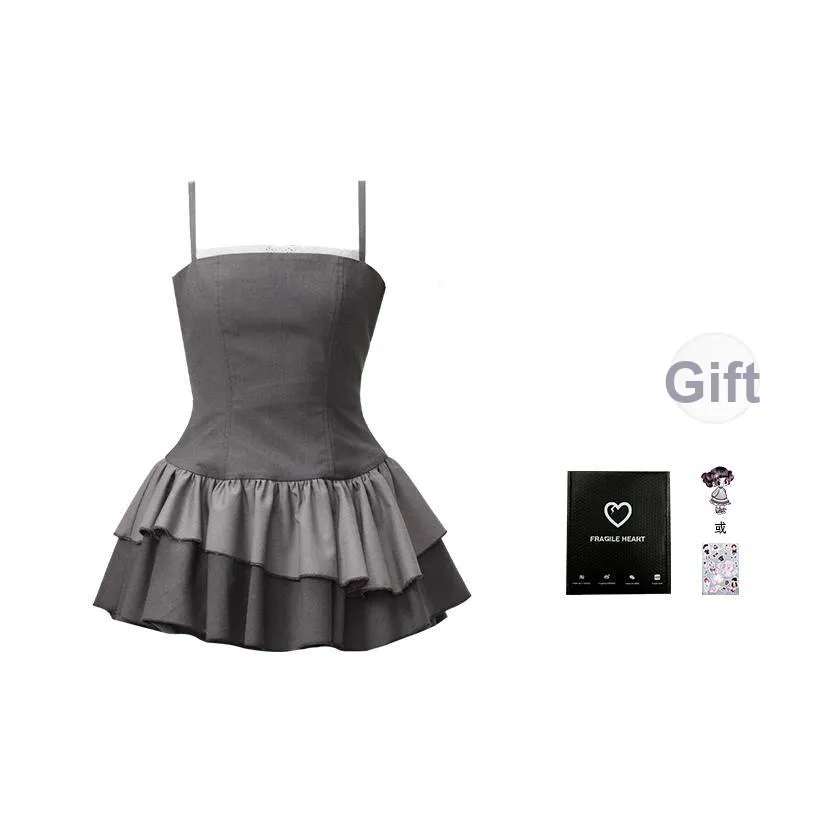 Fragile Heart Slip Dresses Women's Gray