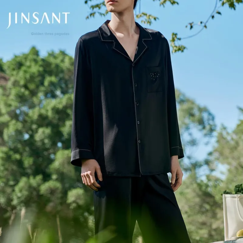 JINSANT Pajama Set Men's Gift Box Set Black-1