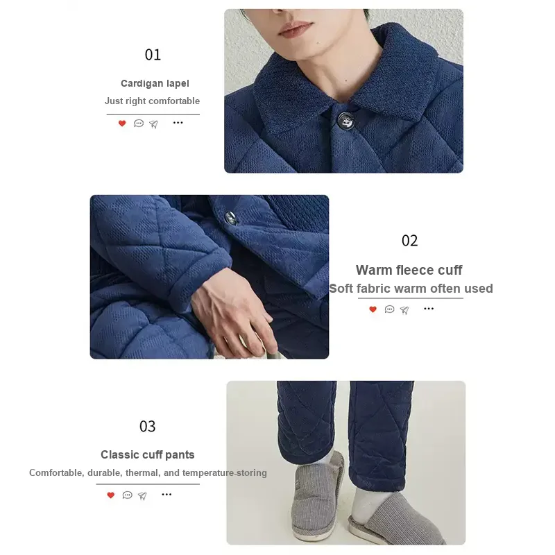 FENTENG Pajama Set Men's Sapphire Blue-3