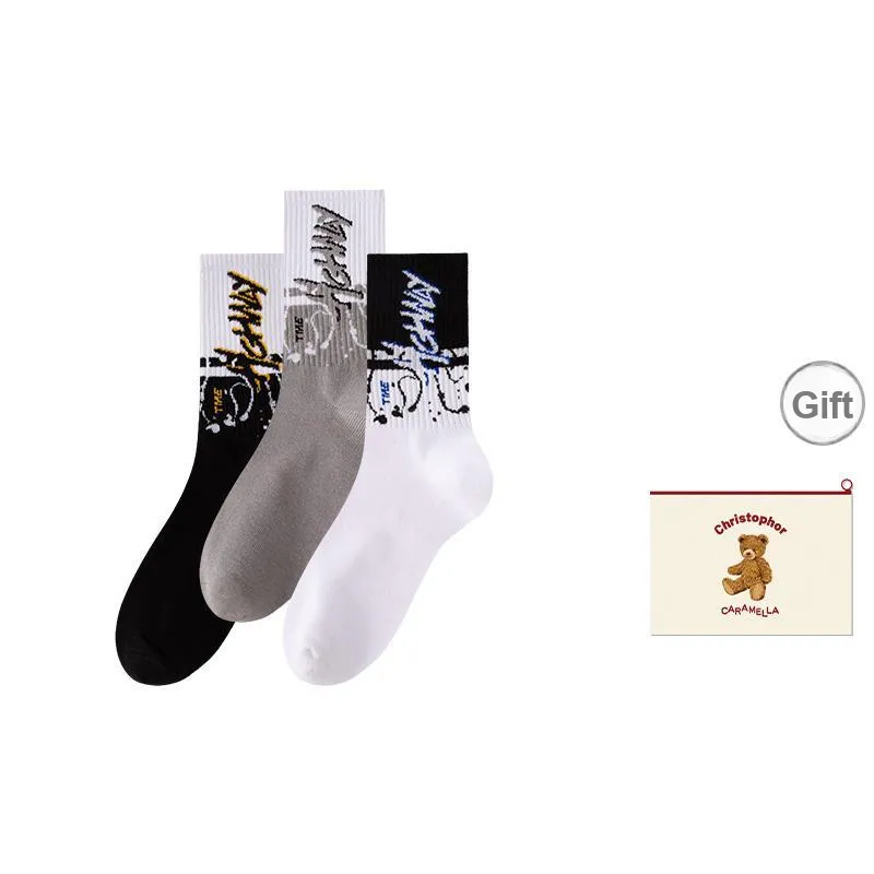 Caramella Mid-Calf Socks Men's Shopping Bag Combo Set-14