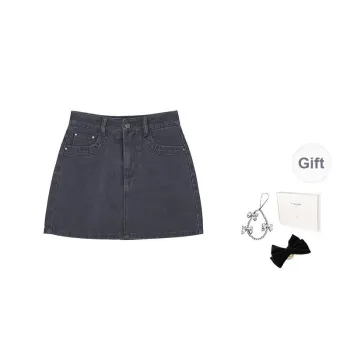 Fstudio Summer Korean Style A Line Versatile 100% Cotton Fashion Denim Short Skirts Women's