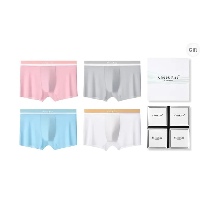 Cheekkiss Underwear Gift Box Men's Extra Thin Breathable Boxer Shorts Comfortable Four Way Stretch Shorts-11