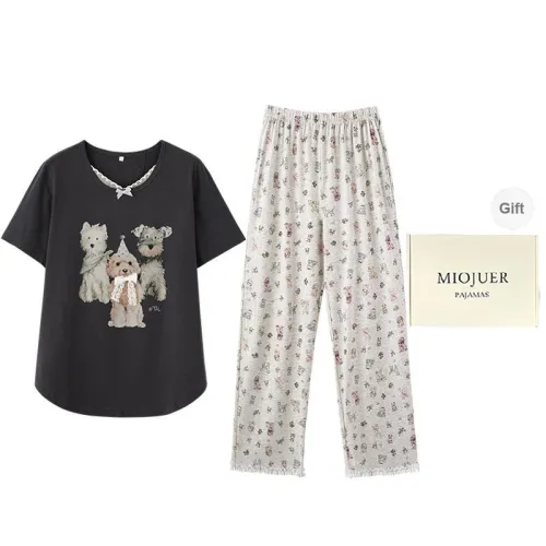MIOJUER Pajama Set Women's Gift Box Set Dark Gray
