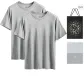 V-Neck Short-Sleeved (Heather Gray+Heather Gray) 100% cotton Skin-Friendly/Moisture-Wicking Breathable