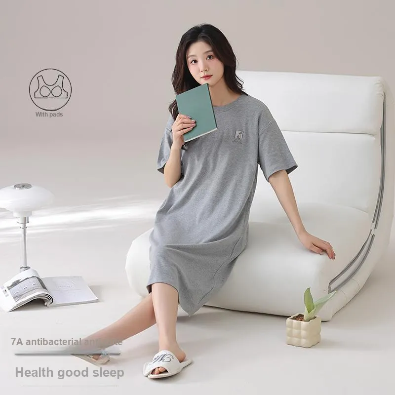 FENTENGCARE Nightgown Women's Gray-4