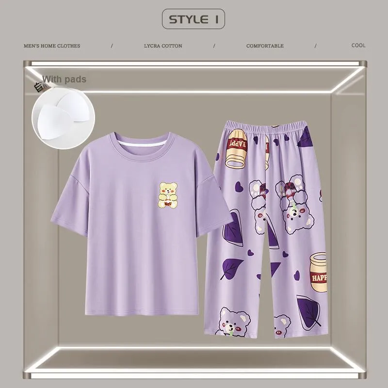 The Story Of The Flower Season Pajama Set Women's Violet-1