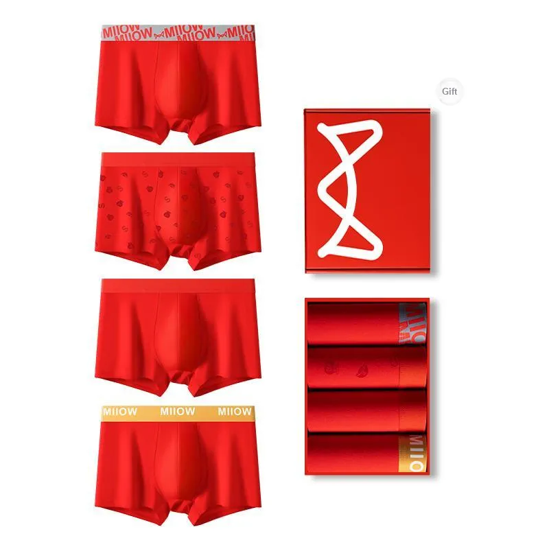 MIIOW Underpants Men's 4 Pack Red-9