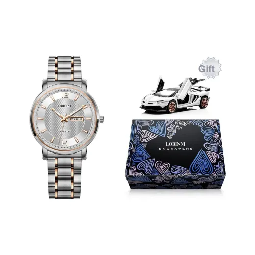 LOBINNI L Парные часы кварцевый механизм ремешок из нержавеющей стали унисекс белый циферблат