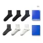 Black/Black/Navy Blue/Dark Heather Gray/Light Heather Gray/White 9488 (Crew Socks 6 Pack)