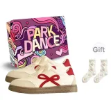 Beige Red+Exclusive Shoe Box+Gift Socks