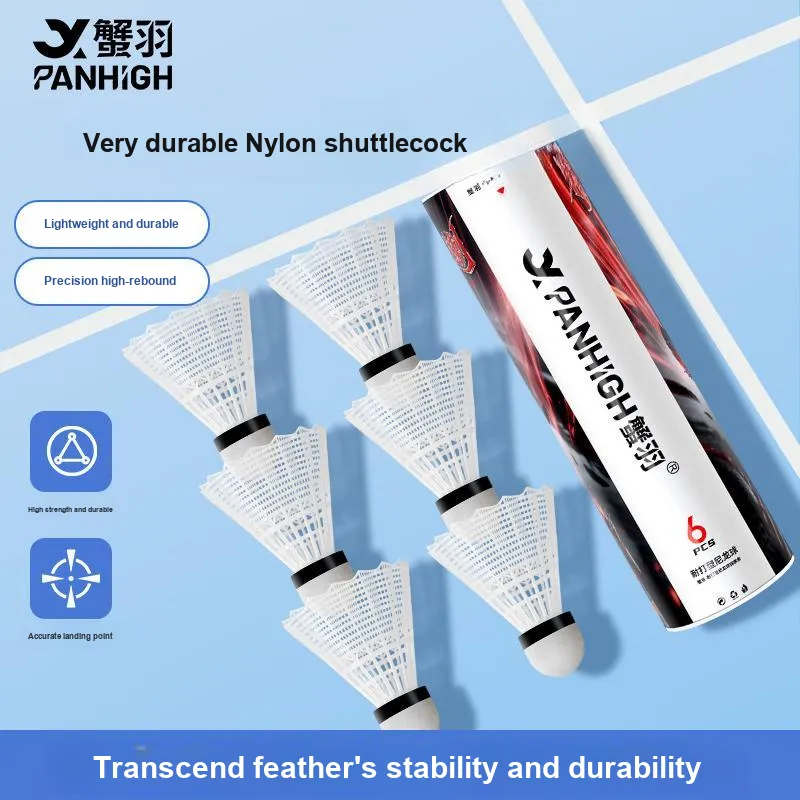 PANHIGH Dragon Thorn Nylon Shuttlecock 6 Pack Nylon All Shuttlecocks-7