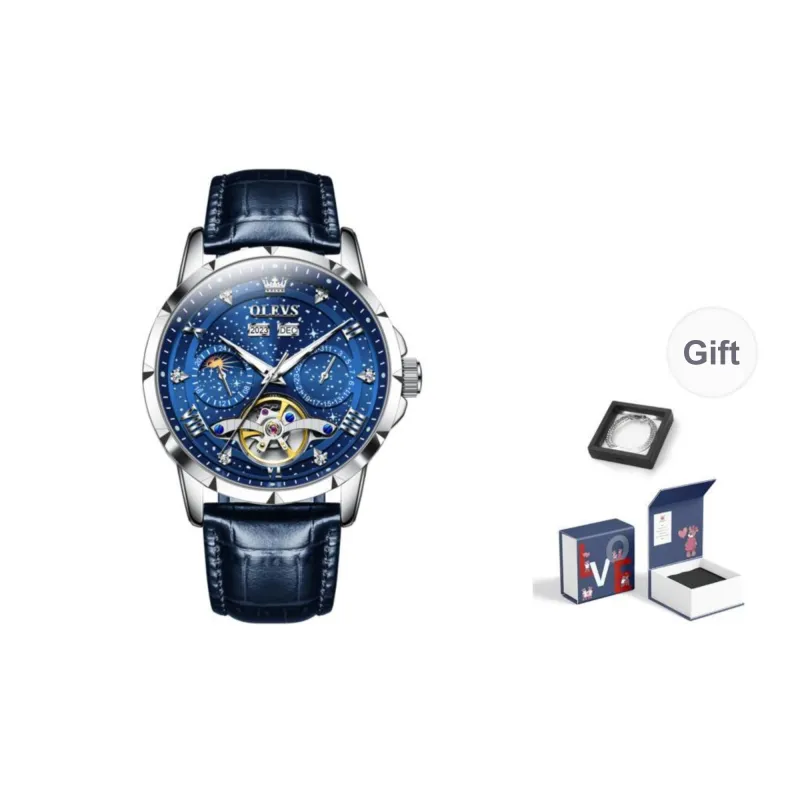 OLEVS Automatic Mechanical Movement Stainless Steel Watchband Watch Men's Watches Black Dial-47