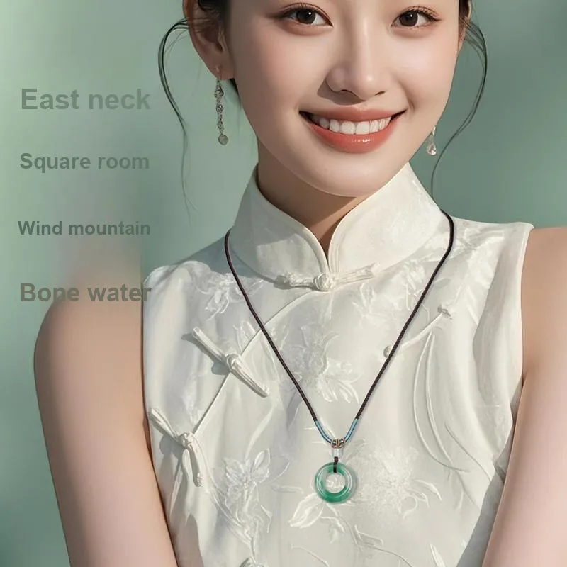 YINXIANGMOU African Emerald Necklaces Unisex-2