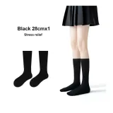 1 pair black (calf socks 11.1 inch)