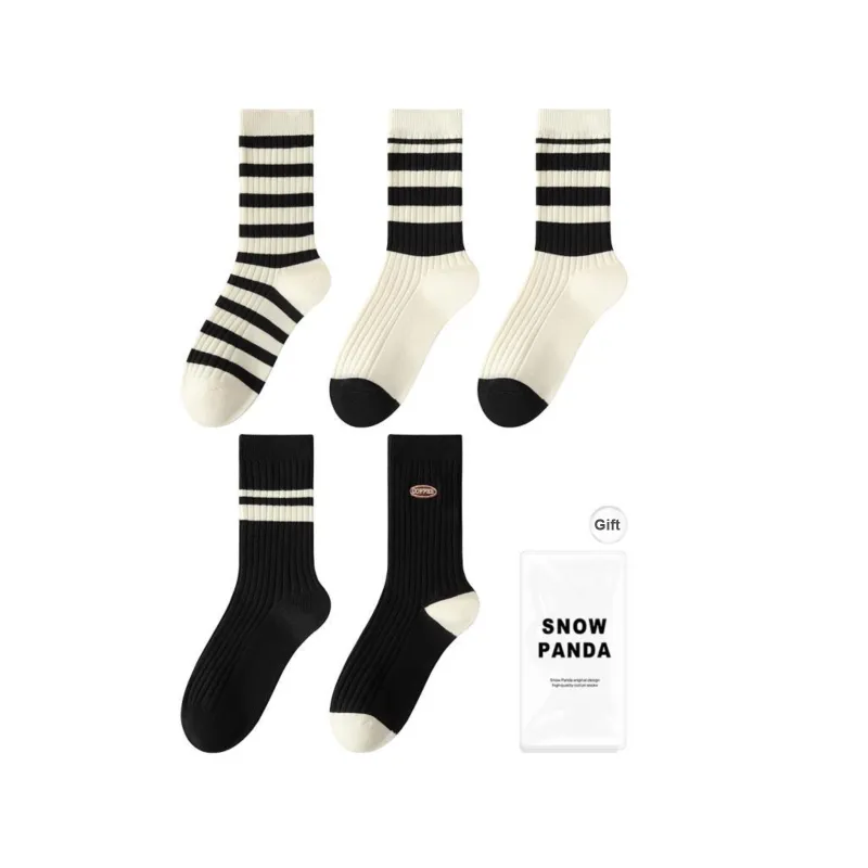 XXLLG Mid Calf Socks Women's Shopping Bag 5 Pack-5