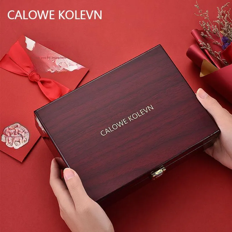 CALOWE KOLEVN Top Grain Cow Leather Premium Gift Box Set Belt Men's 3.5cm-12