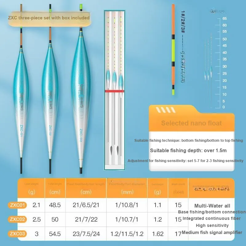 Jiadiaoni Floats Shallow Wild Fishing Nano Vertical Floating-6