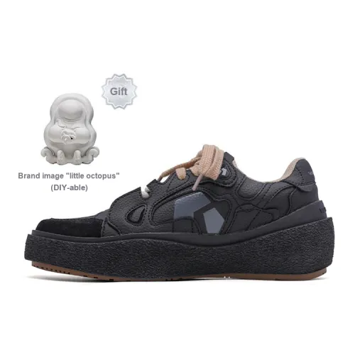 VAILMOON Skateboard Shoes Unisex Low-Top Black