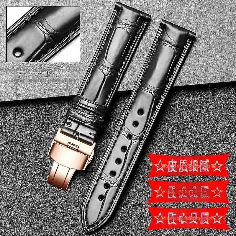 Gangjue Omega Compatibility Watch Band Genuine Leather Material-24