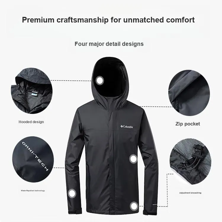 Columbia Windbreaker Jackets Men Dark Blue-7
