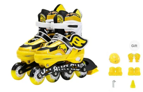 B.Duck City Summer Walk Collection Inline Skates Pu Outdoor Kids' 27 38 Yellow