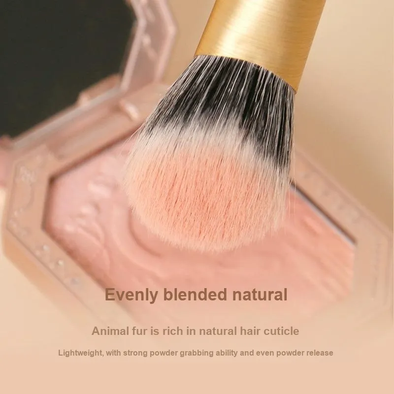 XIBI Bamboo Wood Z50 Slope Stippling Brush Blush Brush With Soft Portable Design For Beginners Made Of Wool-5