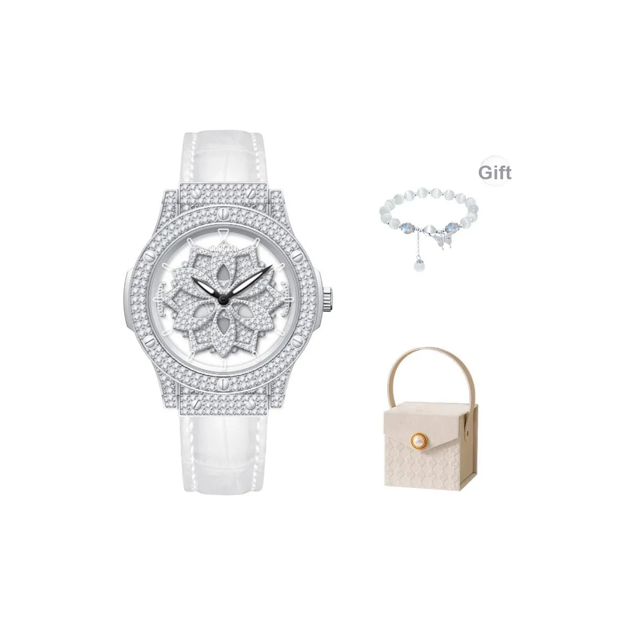 BAOGELA Possession Collection Кварцевый механизм Часы Унисекс Белый циферблат