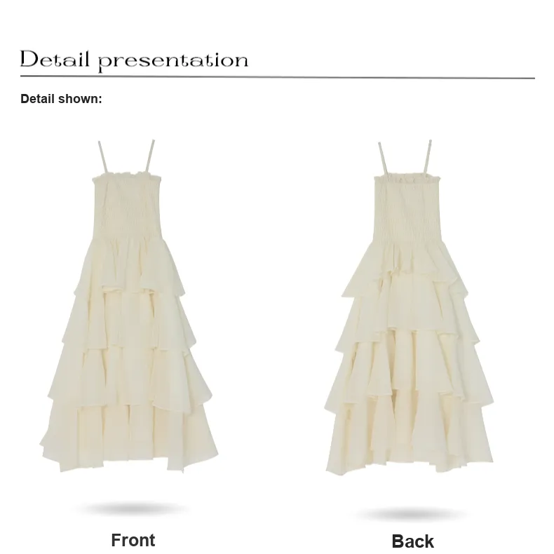 Rose Slip Dresses Women's Beige-4