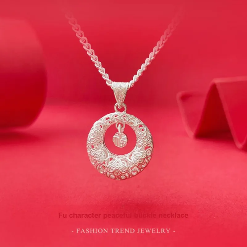 Love 999 Fine Silver Necklaces Women's White-1