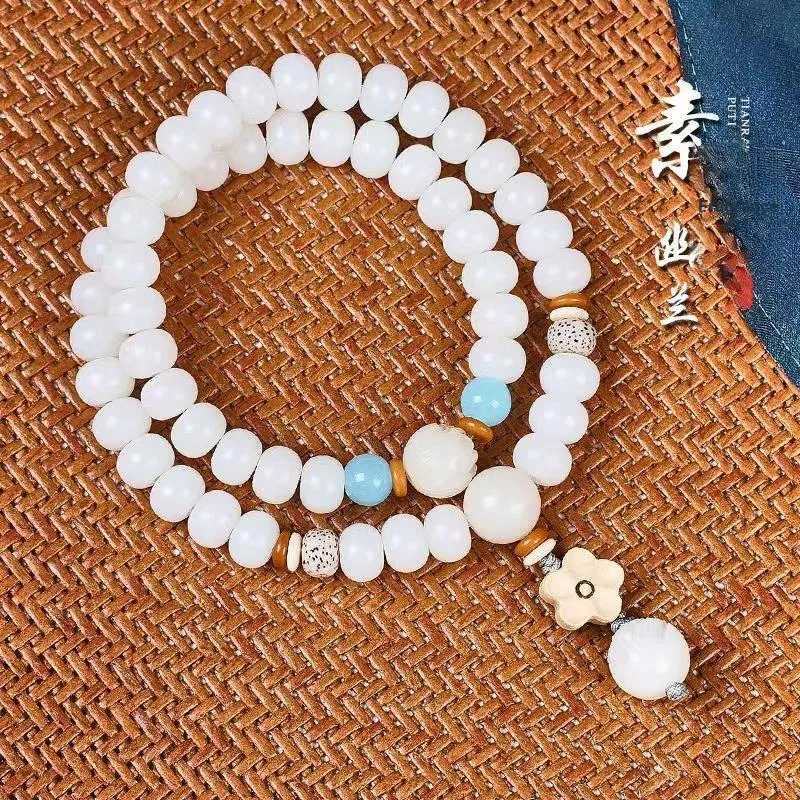 JIUHUASHAN White Jade Bodhi Bracelets Unisex-8