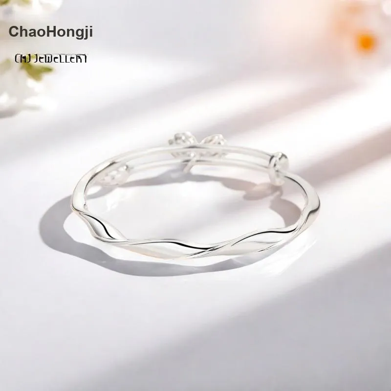 CHAOHONGJI 999 Fine Silver Bangles Women's-1