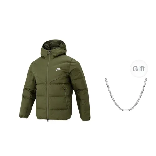 Nike Down Jacket Unisex Green Includes Necklace