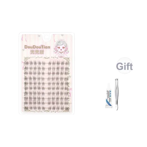 DOUDOUTIAN Ультра QUICK Pure Клей Бесплатно Искусственные ресницы Одиночный кластер Натуральный Тонкий Сегментированный Подсолнух Lazy Trilogy