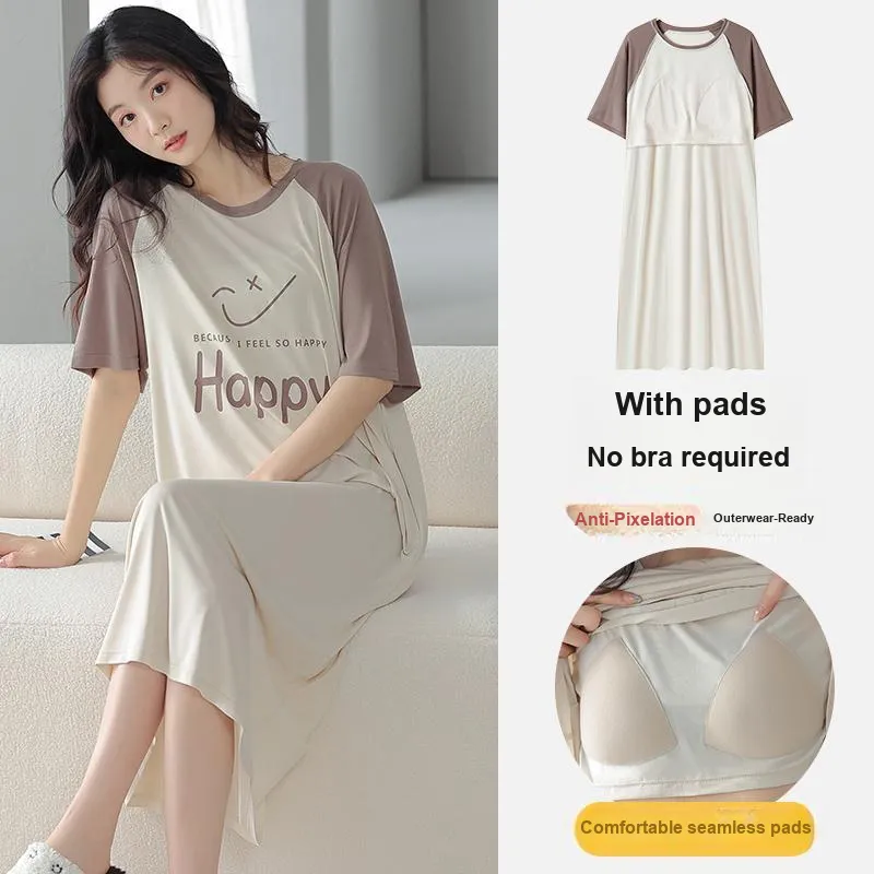 FENTENGCARE Nightgown Women's White-1