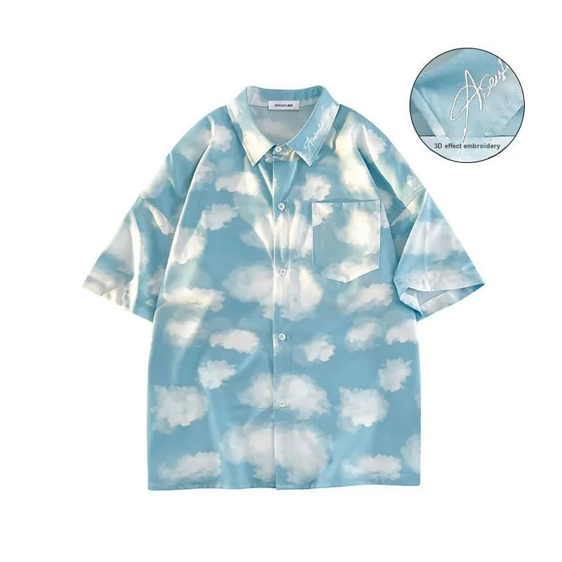 7 SEVFUN Shirt Unisex Light Blue Lily Flower-13