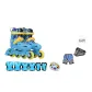Blue Yellow+Protective Gear 7 Pcs Set, Includes Hip Protection+Roller Skate Bags (Plus Size)