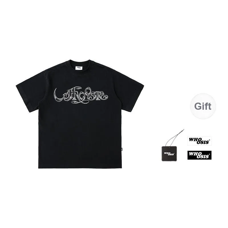 WHOOSIS T Shirt Unisex Black Washed-0