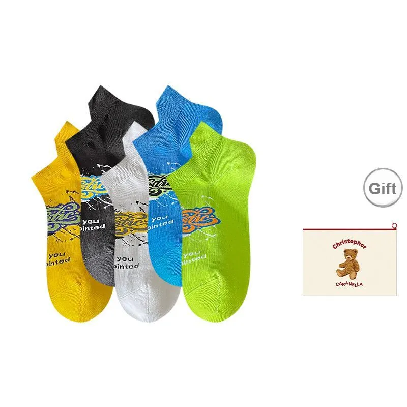 Caramella Ankle Socks Unisex Shopping Bag Combo Set-21