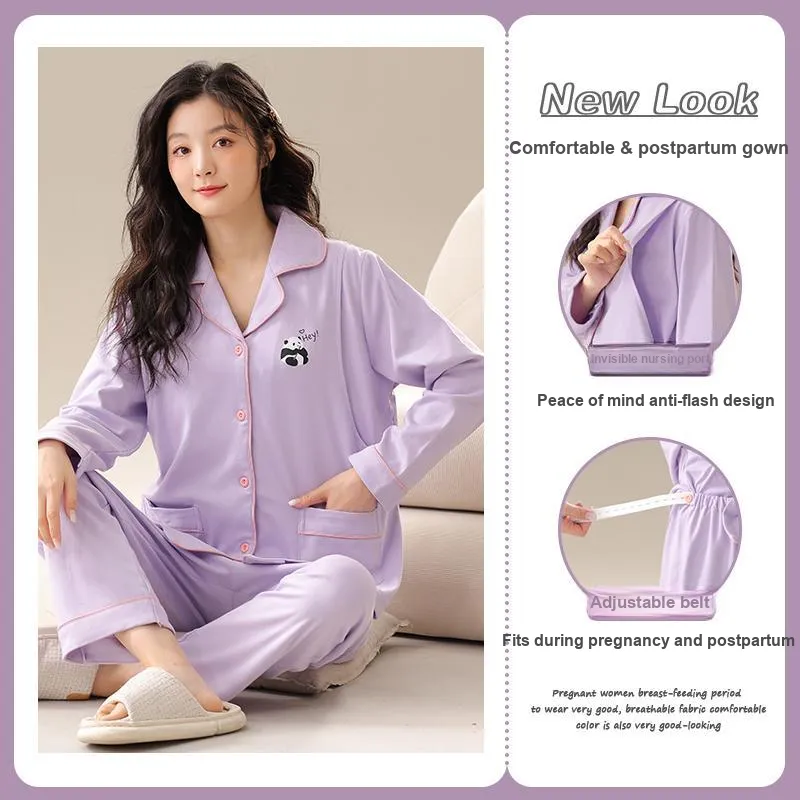 OUSHIBO Pajama Set Women's Purple-4