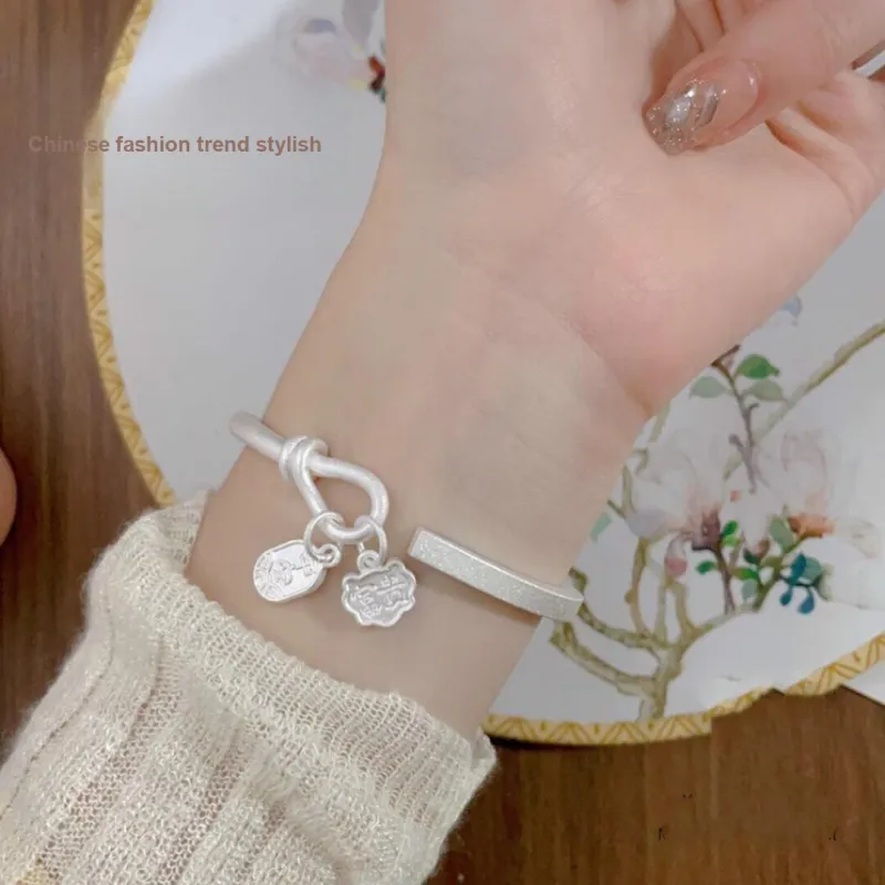 LIUXIN 999 Fine Silver Bangles Women's-3