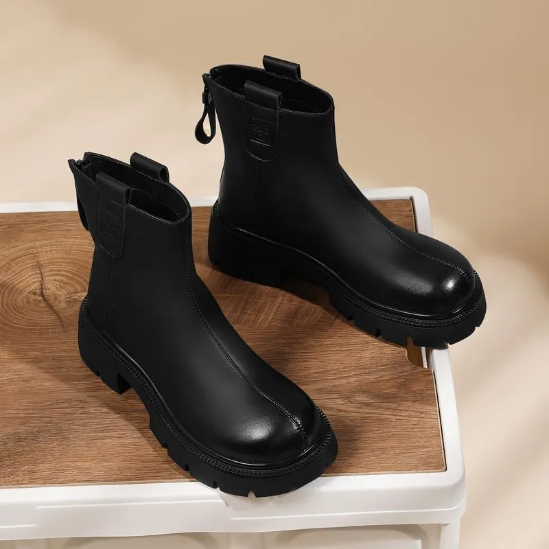 Golden Silk Rabbit Ankle Boots Women's-2
