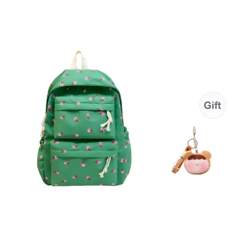KAMLUI Nylon Backpack Regular Unisex White Floral/White Green Floral/Black Floral/Black White Floral/Yellow/Green-26
