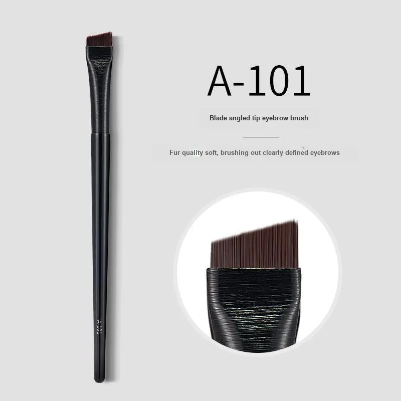 GECOMO Blade Angled Tip Eyebrow Brush+Oil Absorbing Paper Combination, Built in Mirror Powder Puff, Makeup Tool-1