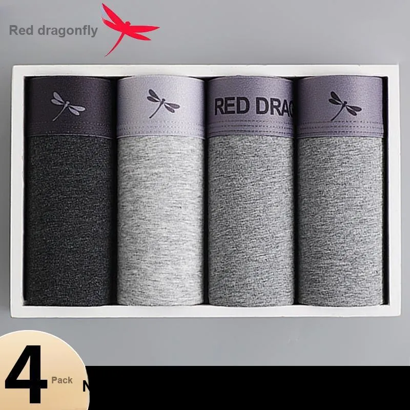 RED DRAGONFLY Cotton Panties Men's 4 Pack Gift Box Set-10