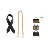 [Underarm Shoulder Strap 2-Piece Set]Black 65cm+Decorative Chain 45cm