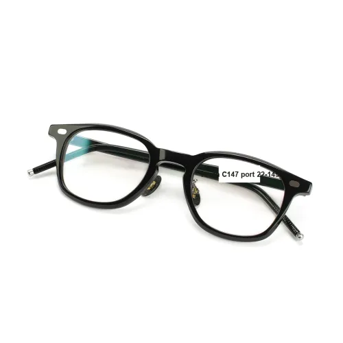 QINGZHIZUO Пластина Квадрат Оправы для очков Унисекс Черный Черепаховый